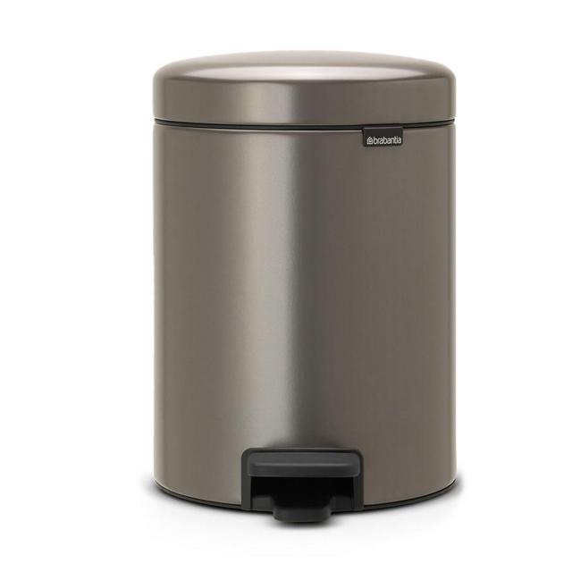 Brabantia newIcon Step Trash Can, 1.3 Gallon, Platinum