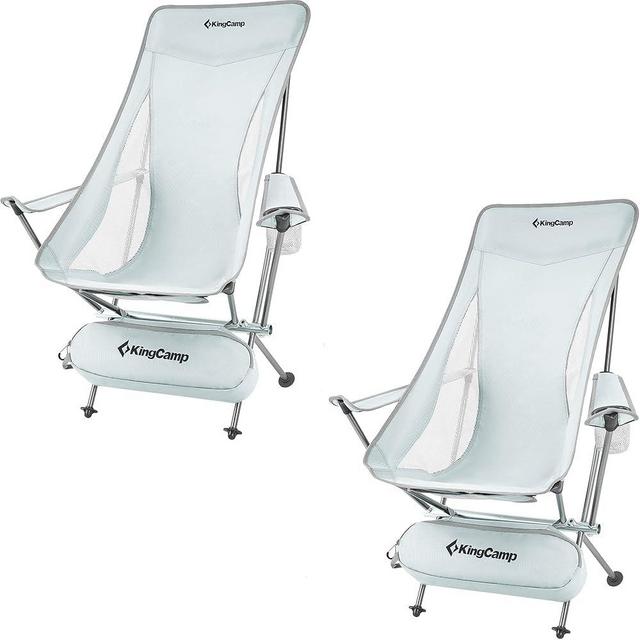 KingCamp 2 Pack Lightweight High Back Camping Chair Compact Folding Backpacking Chair with Headrest & Side Pocket & Carry Bag, Heavy Duty 330lbs, Only 3.2 lbs for Traveling, Picnic, Fishing