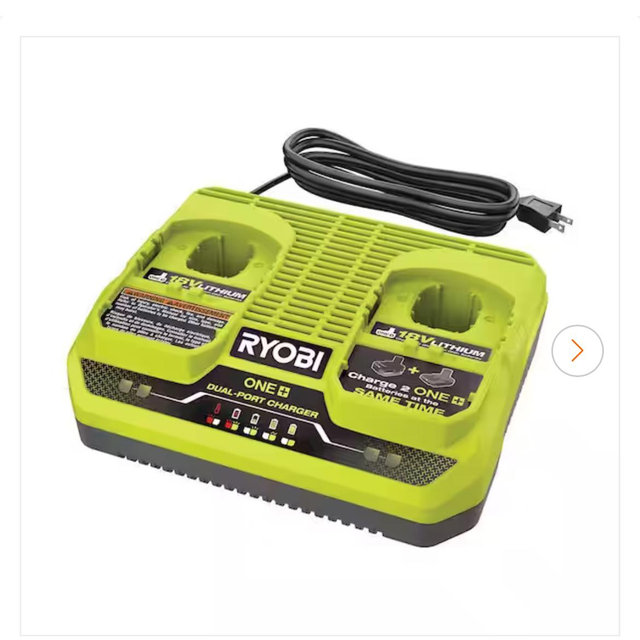 RYOBI ONE+ 18V Dual-Port Simultaneous Charger PCG005