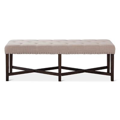 Product description page - Large Tufted Bench Gray
