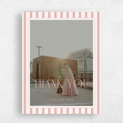 Dusty Peach, Orange Wedding Thank You - Azelie Photo