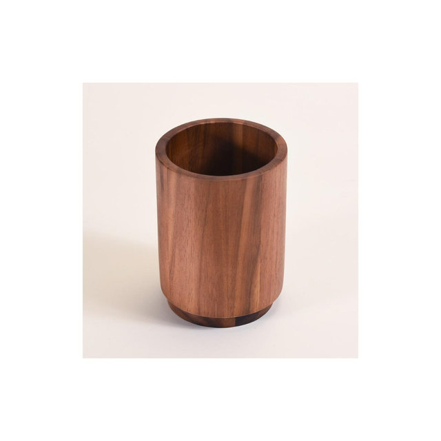 Kalmar Home Acacia Wood Rotating Lazy Susan Utensil Holder - Medium
