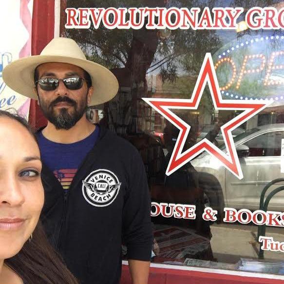 Supporting the local revolutionary bookstore and coffee shop after the last day of the MAS trial in Tucson, Arizona!