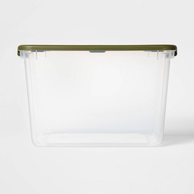 66qt Storage Bin Clear with White Lid - Room Essentials 66 qt