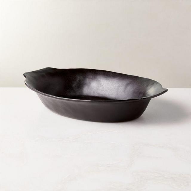 Sculpt Large Terra Cotta Black Baking Dish