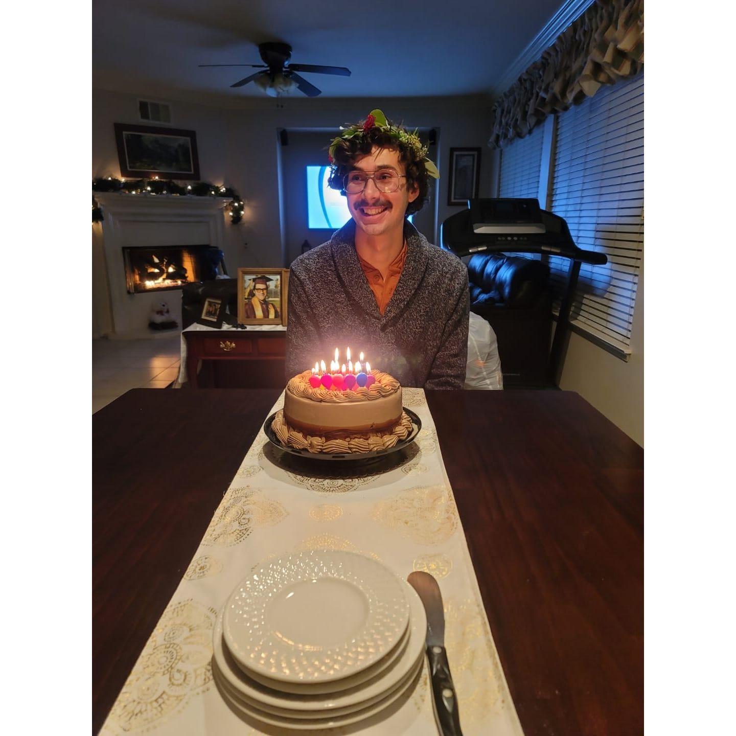 We celebrated Michael's 23rd birthday with his family in their home. This was also the day Michael accidentally left his car, the "Spaceship", *on* for the entirety of Tom Holland's third Spider Man.