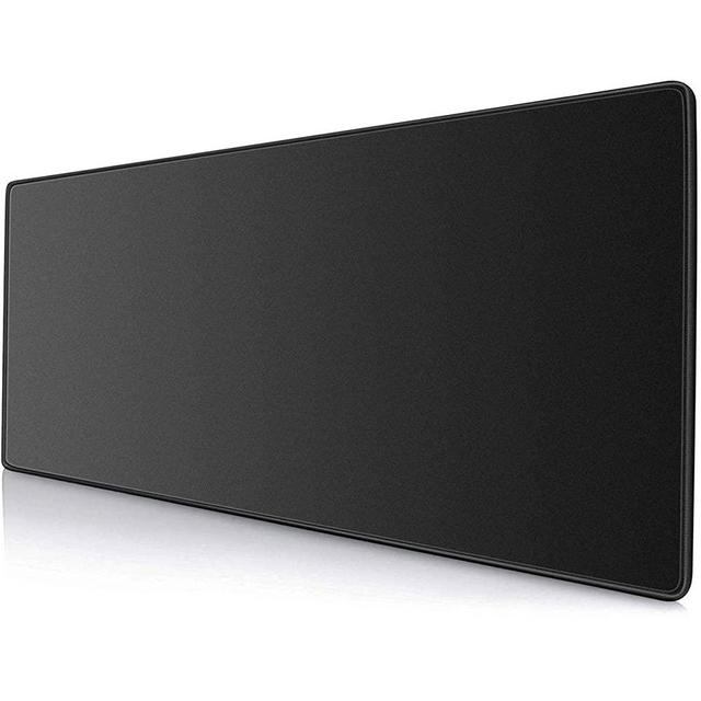 Ktrio Extended Gaming Mouse Pad with Stitched Edges, Large Mousepad with Premium-Textured Cloth, Non-Slip Rubber Base, Waterproof Keyboard Pad, Desk Mat for Gamer, Office & Home, 31.5 x 11.8 in, Black