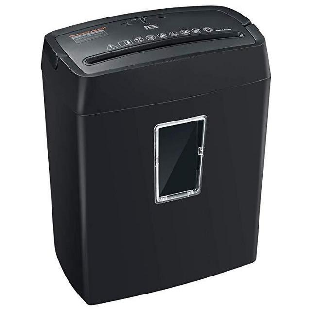 Bonsaii 6-Sheet Cross-Cut Paper Shredder, High-Security P4 Office Shredders with 3.5 Gallons Wastebasket Capacity and Transparent Window, Black (C204-C)