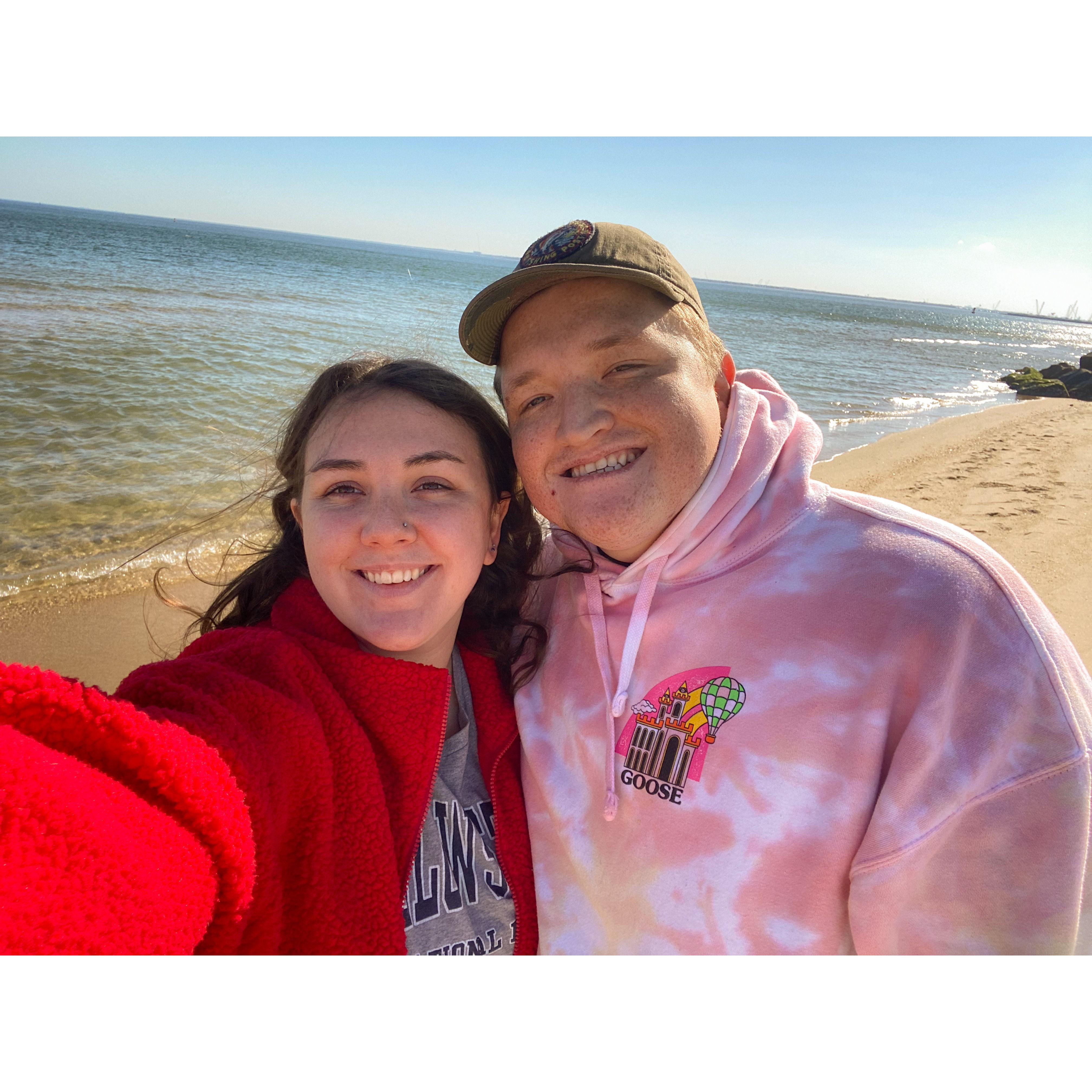 At the beach in Hampton, Virginia