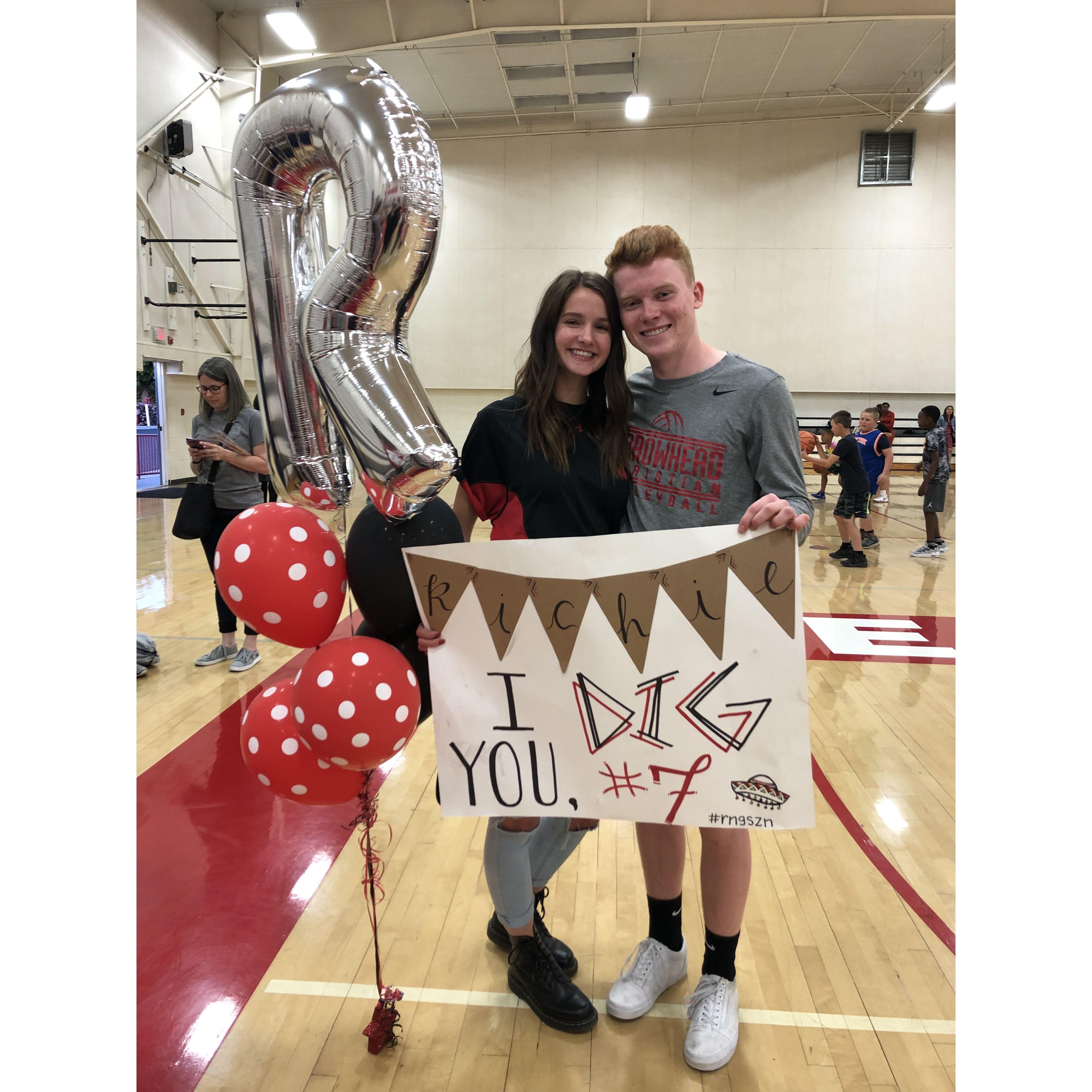 Senior Night for Richie's men's volleyball team in high school!