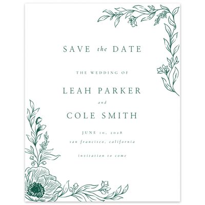 White Wedding Digital Save the Date - Fiora Portrait