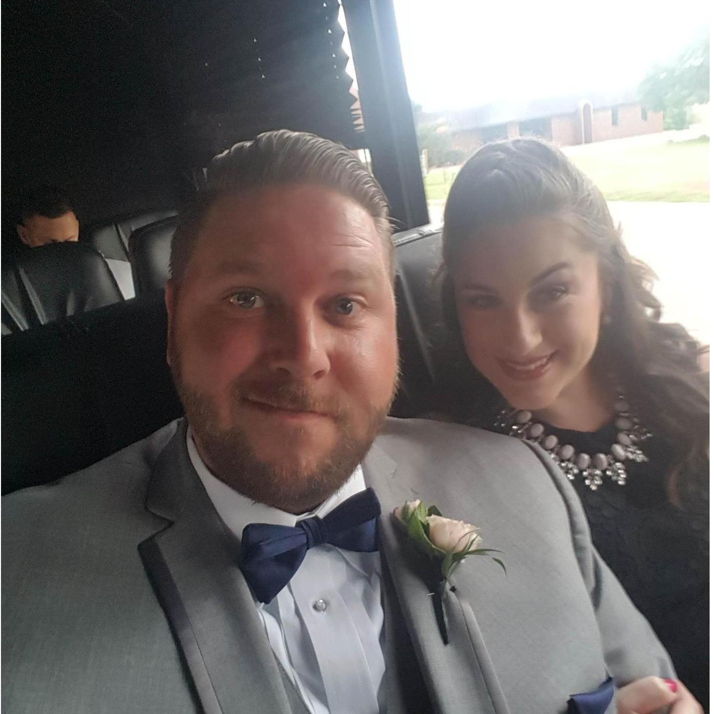 Ready to celebrate at Micah and Meg's wedding!