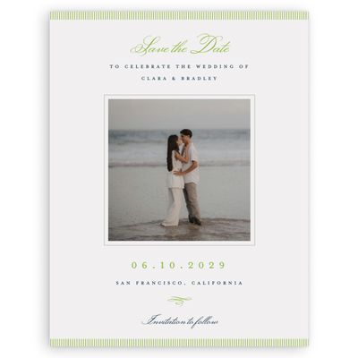 Green Bordered Wedding Digital Save the Date - Dinard Photo