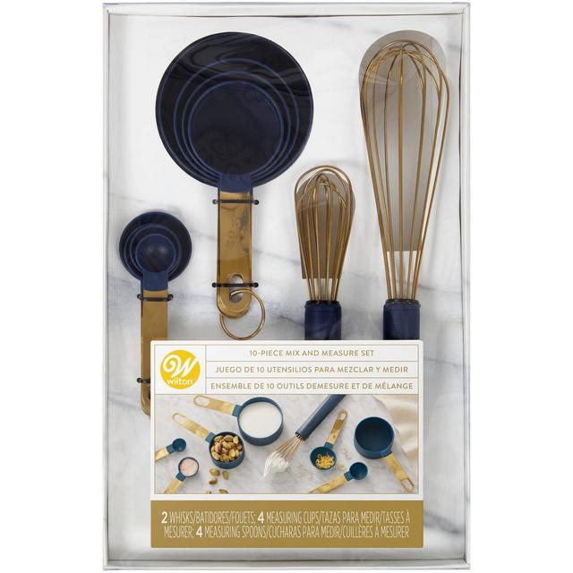 Wilton 10pc Kitchen Utensils Mix and Measure Set Navy Blue/Gold