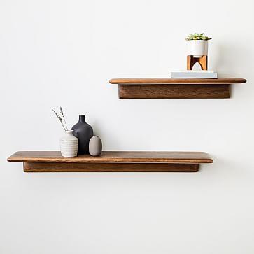 Anton Solid Wood Wall Shelves - Burnt Wax - 36"