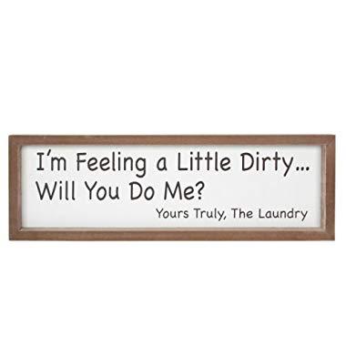 VILIGHT Laundry Sign Rustic Farmhouse Wall Decor Funny Housewarming Gifts - 16x5 Inches