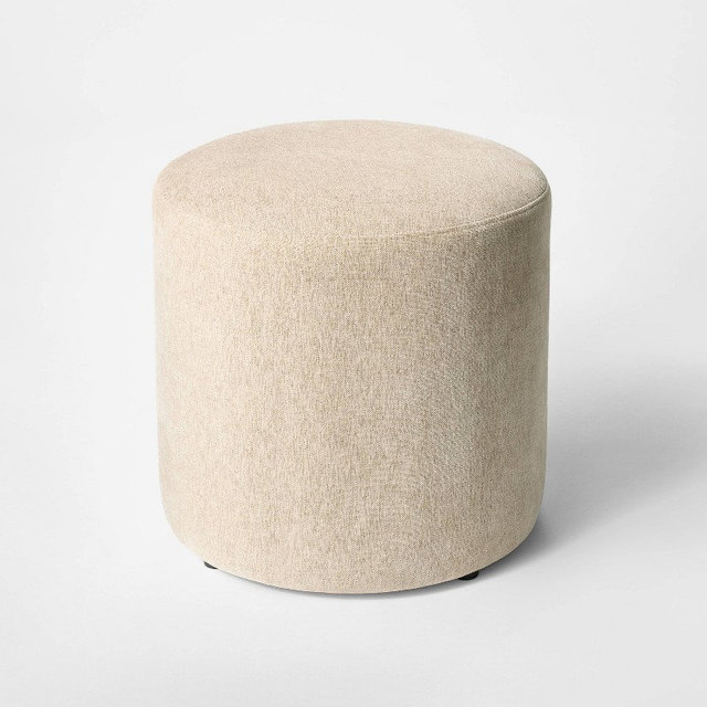 Upholstered Drum Ottoman Cream - Threshold™ designed with Studio McGee