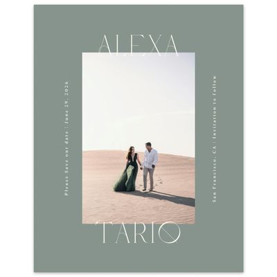 Deep Sage, Green Wedding Digital Save the Date - Gothenburg Photo