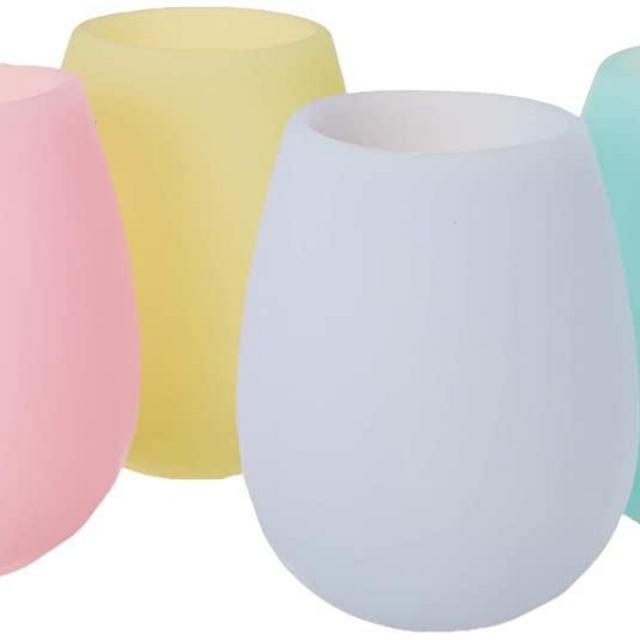 Shark Skinz Shark Skinzz Set of 4 Pastel Silicone Drinkware, 16oz, Multicolor
