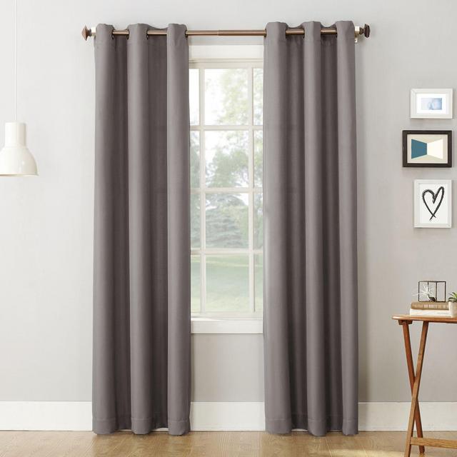No.918® Montego Textured 63-Inch Grommet Semi Sheer Window Curtain Panel in Nickel
