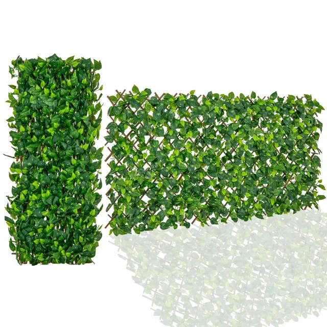 Costway Expandable Fence Privacy Screen Decorative Faux Ivy Fencing Panel for Backdrop