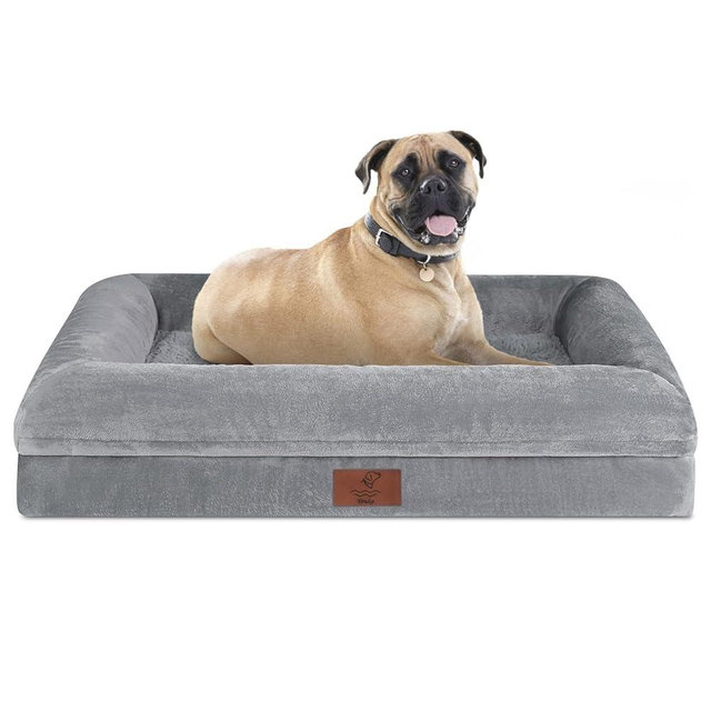 Yiruka Jumbo Dog Beds, Orthopedic Dog Bed, Washable Dog Bed with [Removable Bolster], Waterproof Dog Bed with Nonskid Bottom, Doggy Bed, Dog Beds for Large Dogs