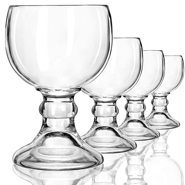 Schooner Beer Glasses Set - 21-ounce Large Margarita Glass, Big Goblet Style Beer Glass for Coronarita, Fish Bowl Glasses for Drinks - Set of 4