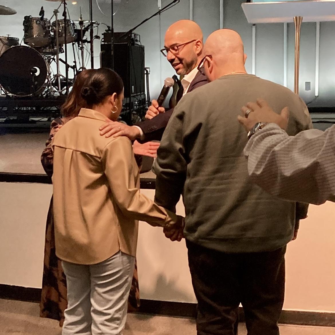 Pastor Anthony and Rosie praying for our covenant @ Spirit of brotherhood church.
