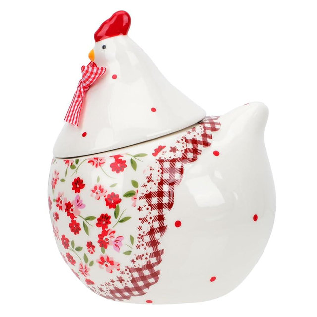 Alipis Chicken Cookie Jar, Ceramic Floral Rooster Cookie Jar Storage Jar with Airtight Lid, Thanksgiving Cracker for Kitchen Easter Autumn Candy Cookies Chips Snacks