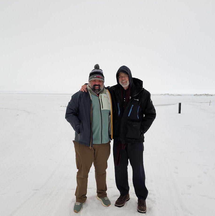 The brief moment we were the northernmost two people in the United States at Point Barrow, Alaska