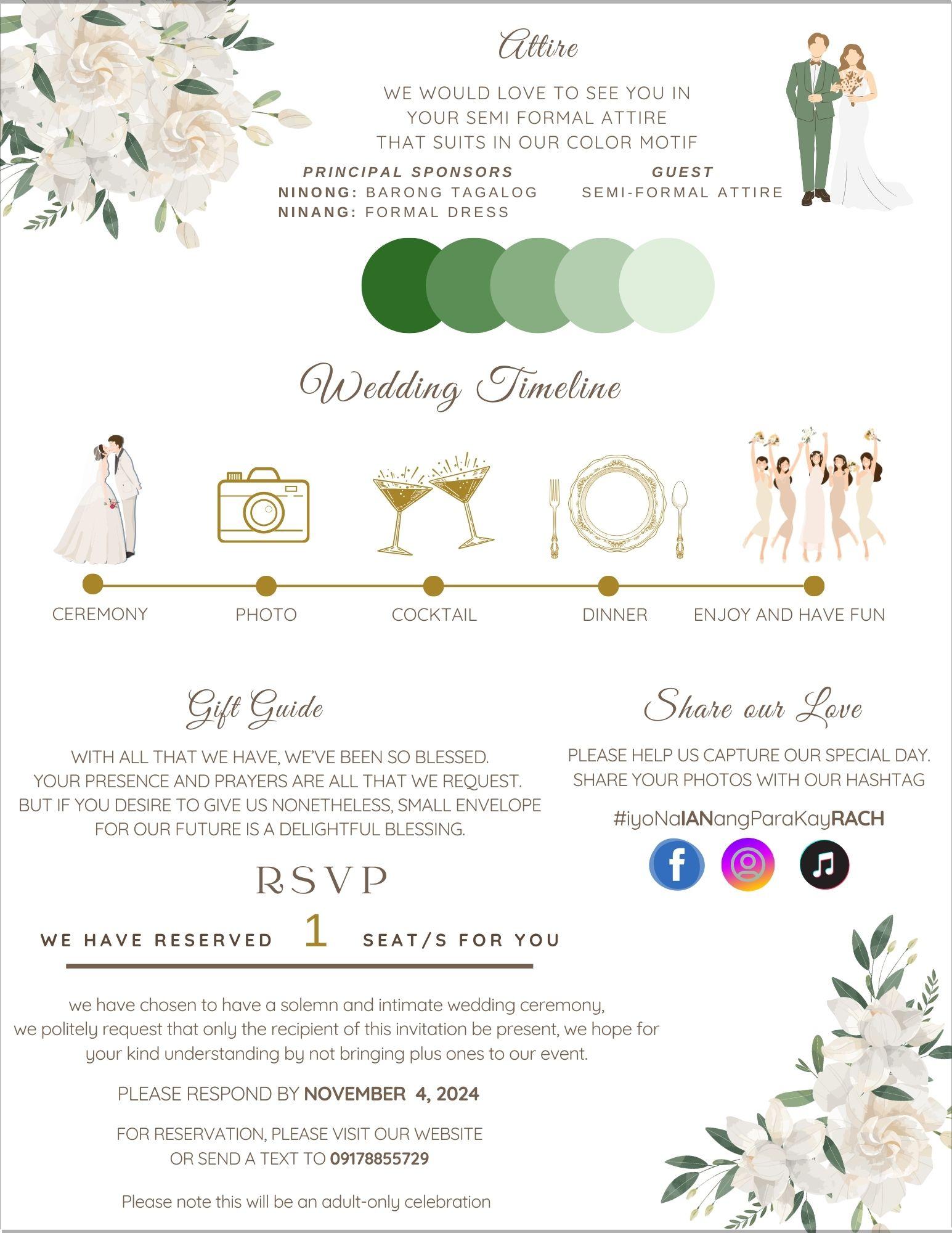 The Wedding Website of Rach Custodio and Ian Betito
