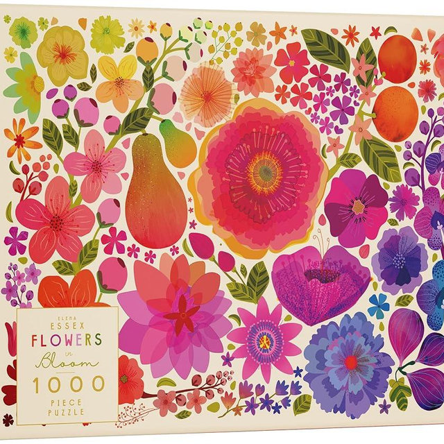 Elena Essex 1000 Piece Puzzle for Adults - Flowers in Bloom | Puzzles | Puzzles for Adults 1000 Pieces | Colorful Floral Rainbow Gradient Jigsaw Puzzles | jigsaws Size 20x28 inches