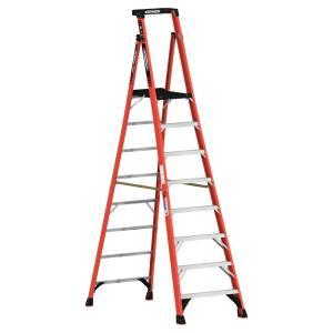 14 ft. Reach Fiberglass Podium Ladder with 300 lb. Load Capacity Type IA Duty Rating (Comparable to 10 ft. Stepladder)