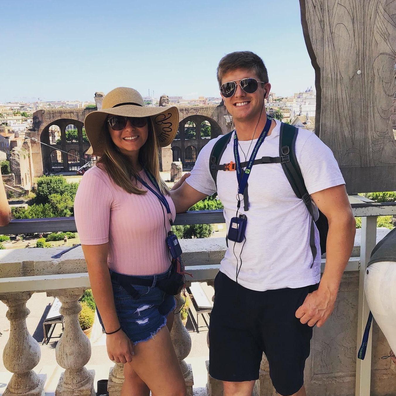 Touring the Roman Forum in Rome, Italy. 2019