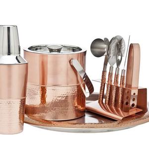 Godinger 9 Piece Barware Set, Copper