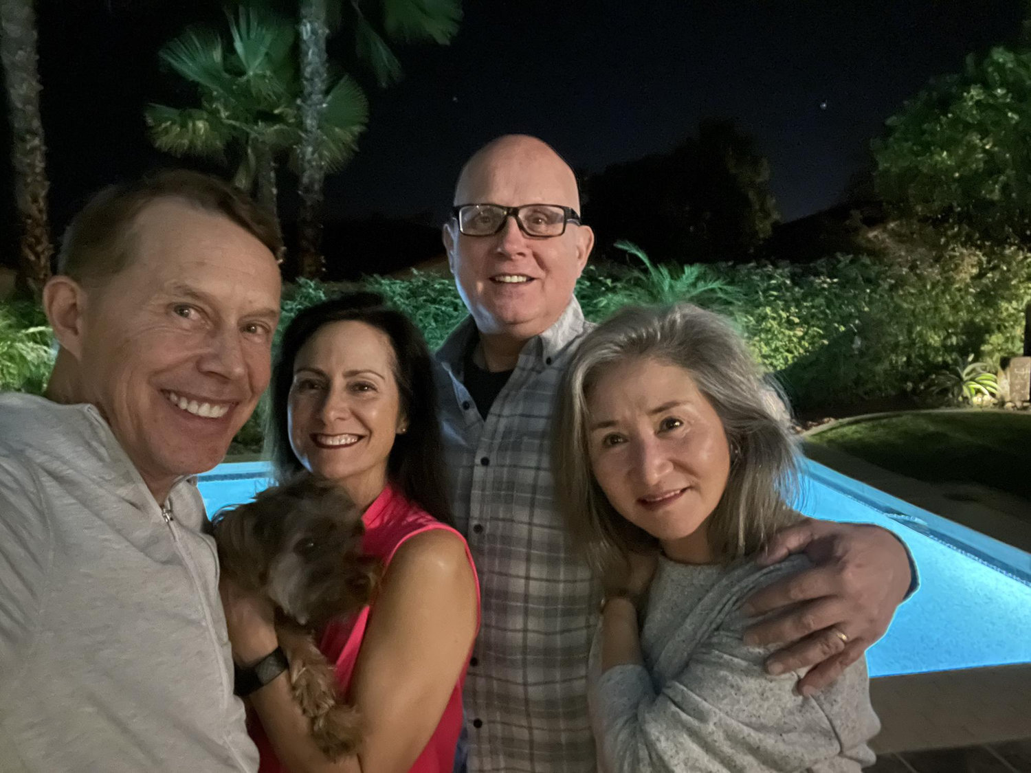 Trevor’s dad Alan and Carla hanging out with and Alyssa’s dad and mom in Palm Desert