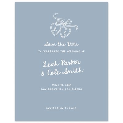 Powder Blue Wedding Digital Save the Date - Gilda Portrait