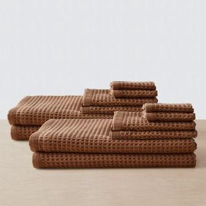 Mara Organic Waffle Bath Sheet Set - Spice