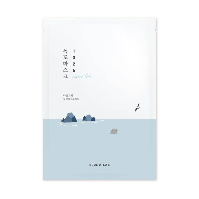 Round Lab 1025 Dokdo Water Gel Mask Sheet: Hyaluronic Acid, Hydrating, Normal & Dry Skin, Travel Size