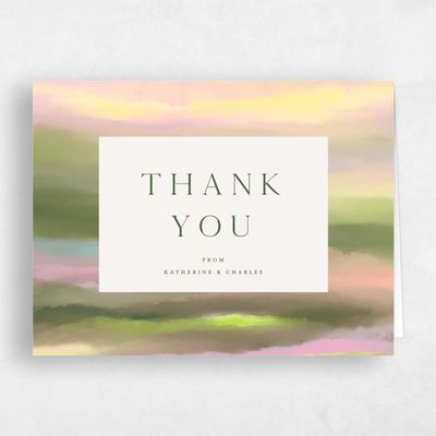 Green Boho Wedding Thank You - Highland Landscape