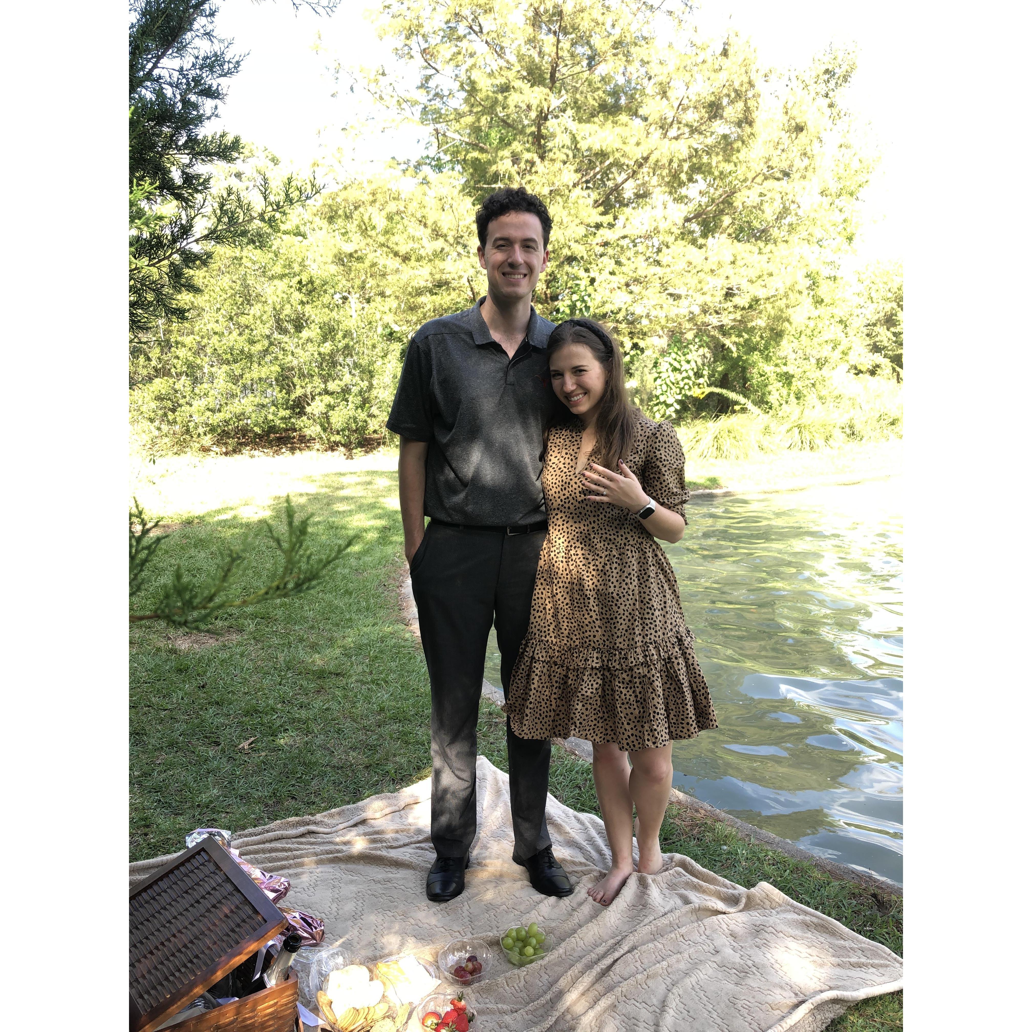 Will proposed to Kaylee at a surprise picnic on Sunday, October 18, 2020.