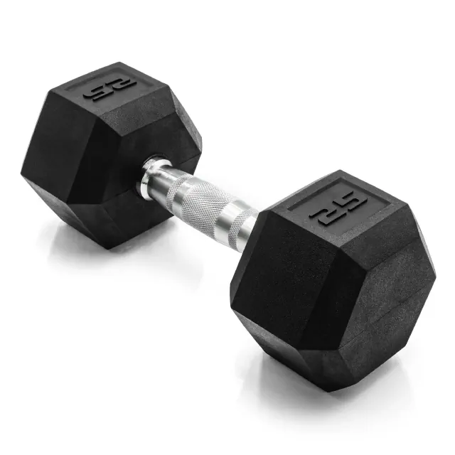 CAP 25lbs Coated Hex Dumbbell with Contoured Handle