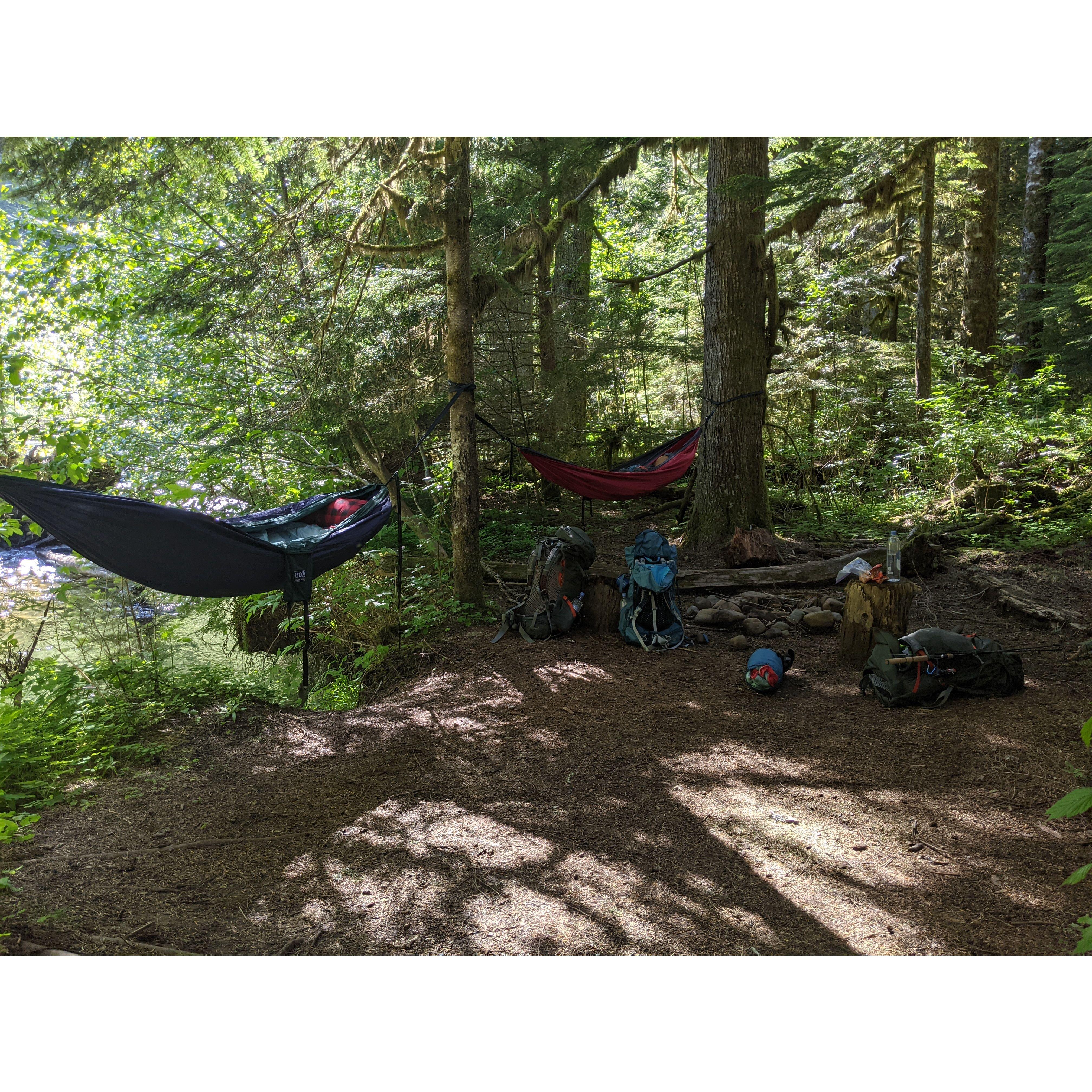 First backpacking campsite at Mt. Saint Helen's!