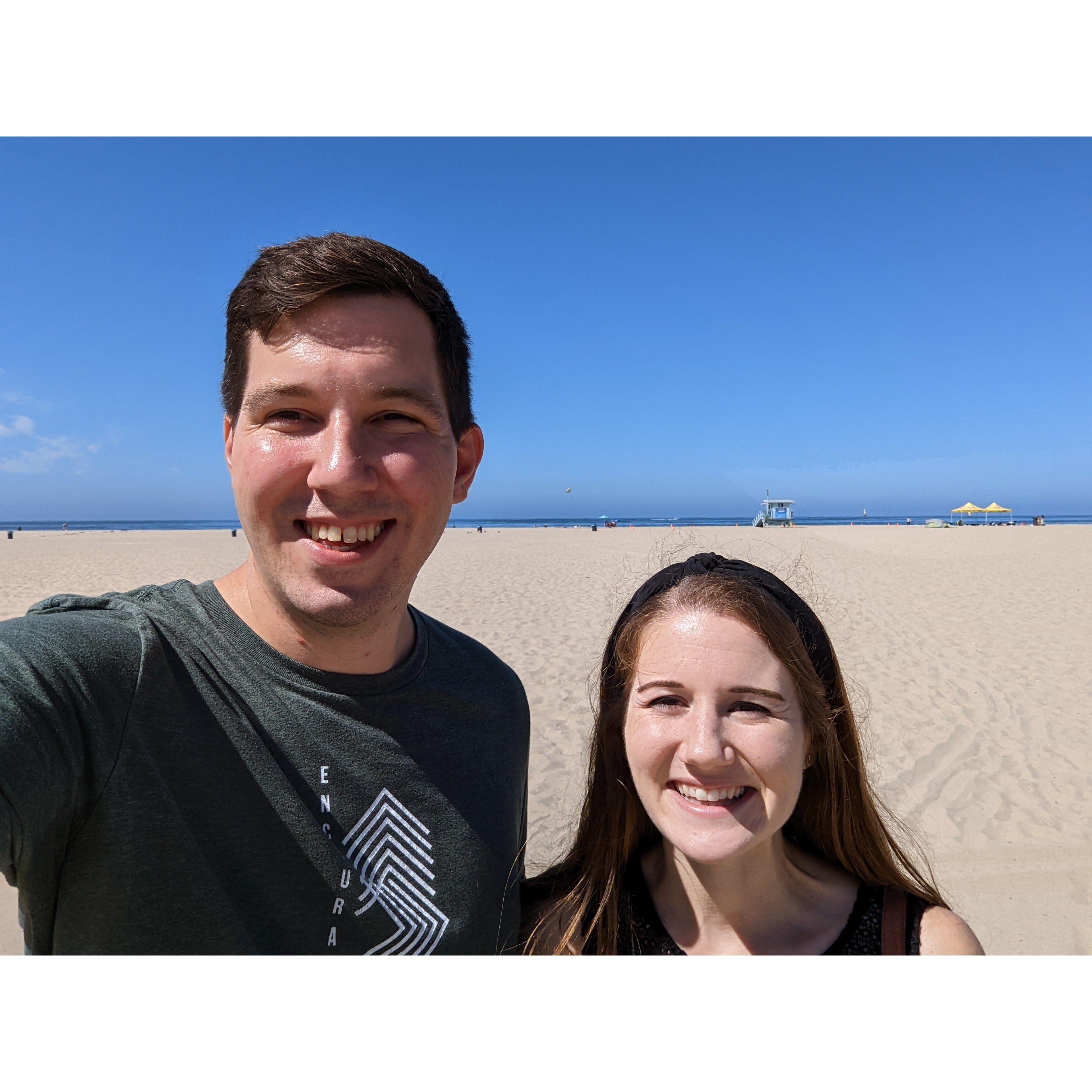 Our first photo together (on our first in-person date)!