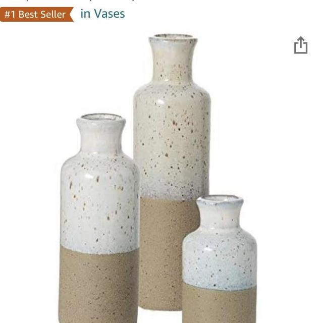 Amazon - Sullivans Small Ceramic Vase Set in “Two Toned”