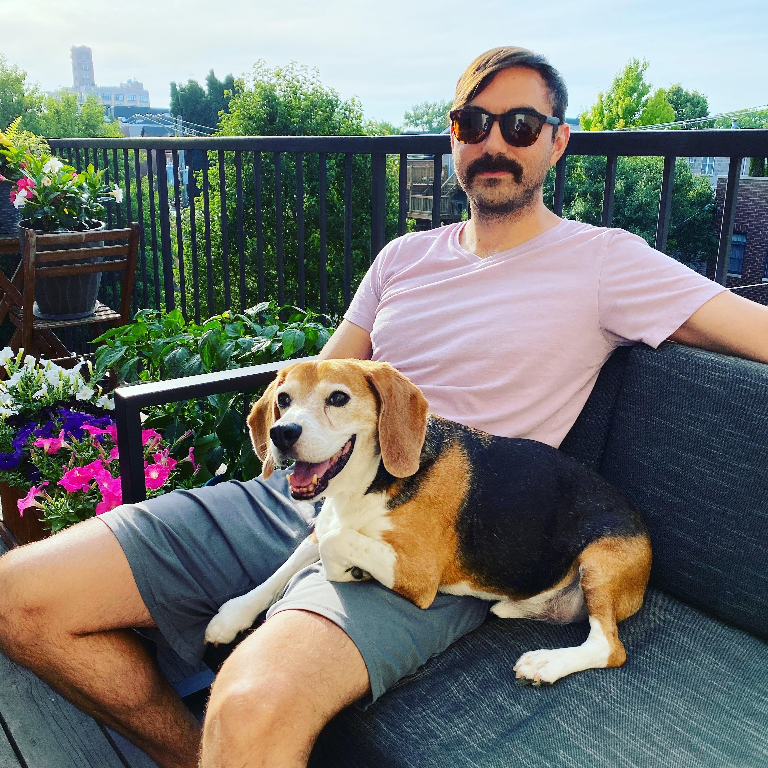 Brad and Goo on our balcony