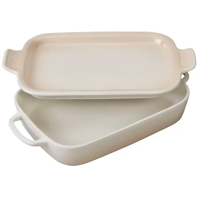 Le Creuset® 2.75 qt. Rectangular Casserole Dish with Platter Lid in Meringue