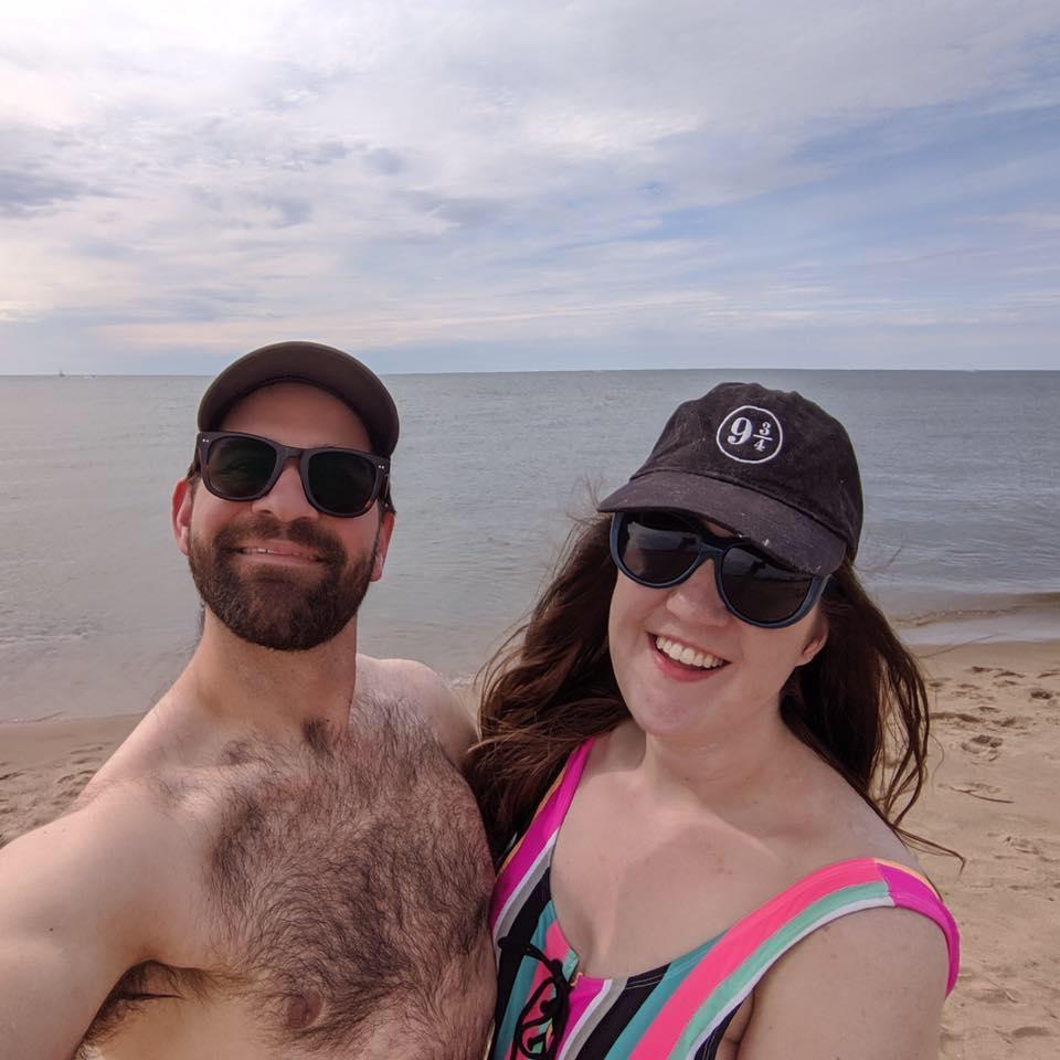 A couple of Californian's enjoying a beach in Michigan. Who would have thought?