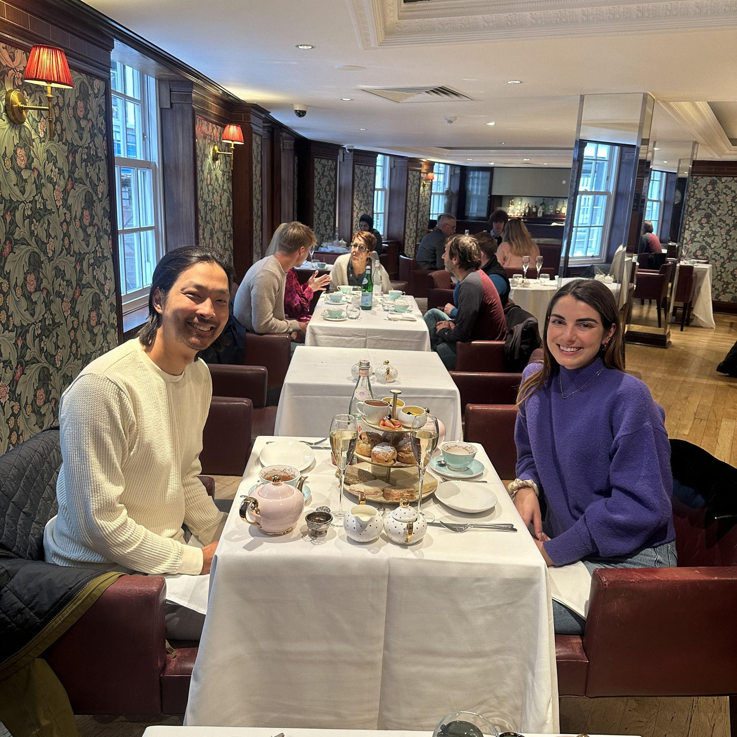 High tea together in London, October 2024.