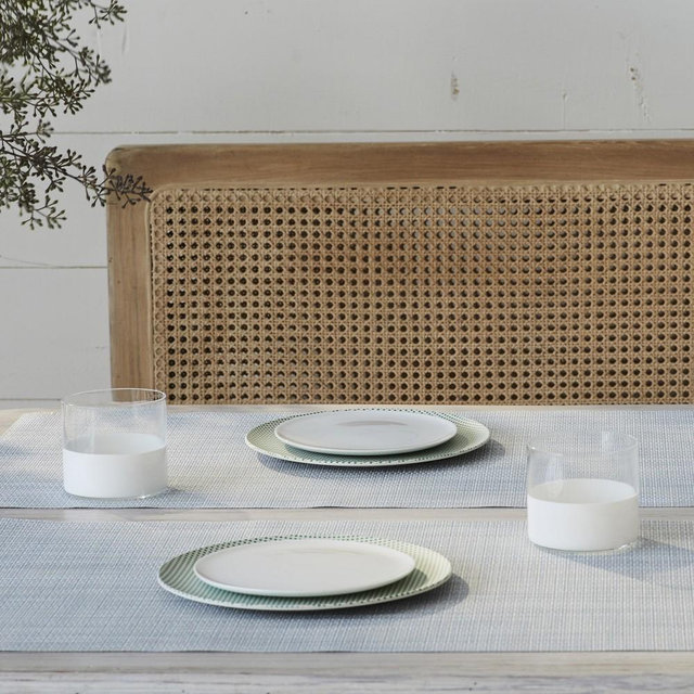 Chilewich Mini Basketweave Table Runner, Sky